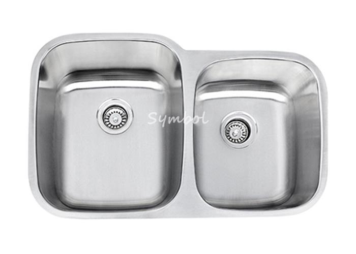 60/40 Size Undermount / Under Counter Double Bowl Stainless Steel Standard Kitchen Sink, SS-3221L-Symbolsink